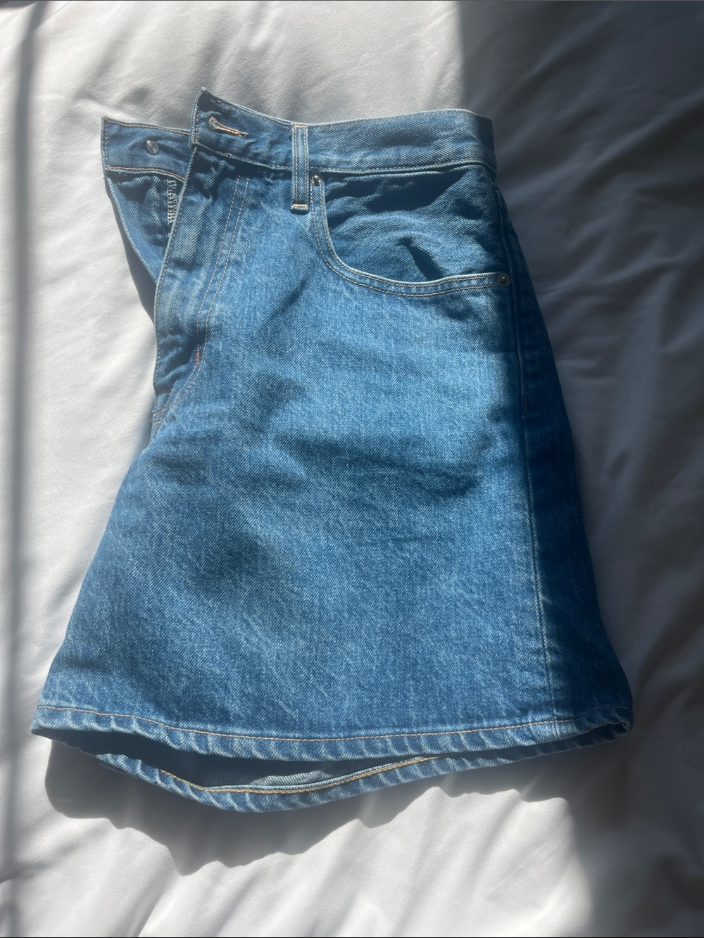 SLVRLAKE High Rise Walker Short Blue Denim Size 29